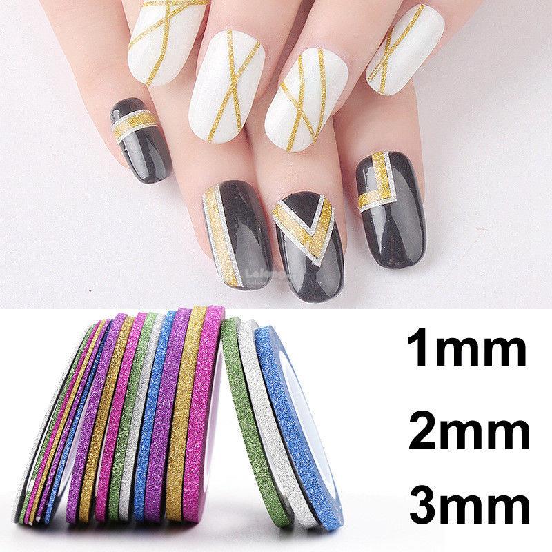 1/2/3mm-Holographic Matte Glittery Foil Tape Roll-Nail Striping Line