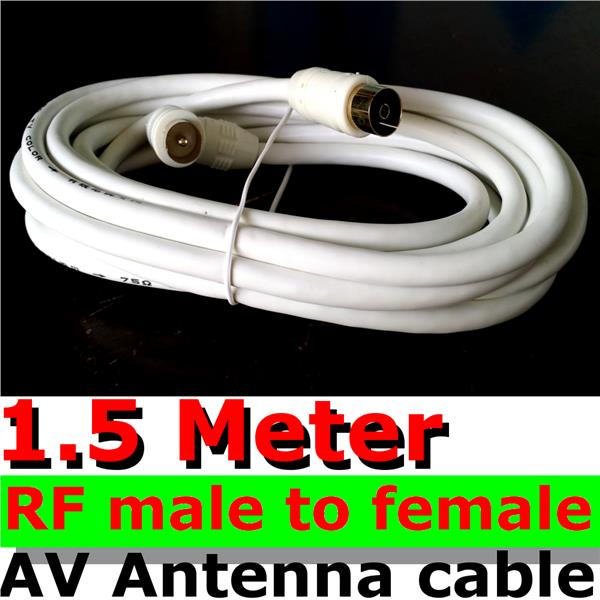 1.5M RF male plug to female socket AV antenna AUDIO VIDEO cable for TV