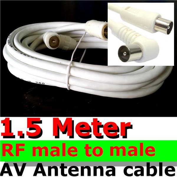 1.5M RF male to male plug AV TV antenna AUDIO VIDEO cable extension
