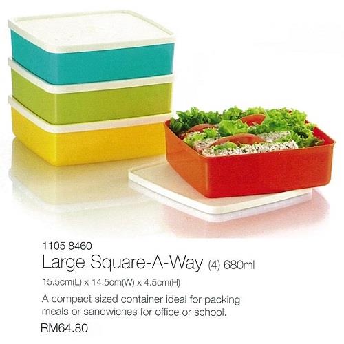 Tupperware Large Square Away 2 Pcs - Daftar Update Harga 