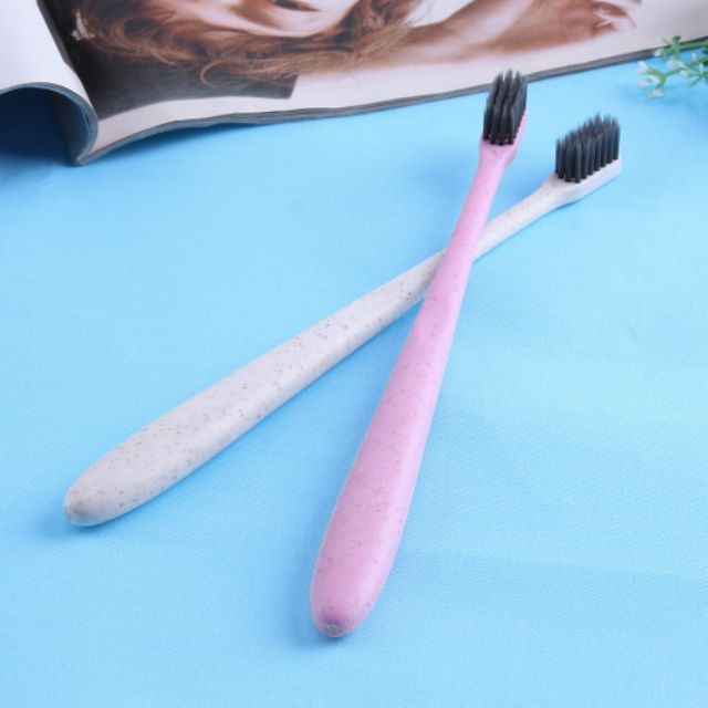 10 Pcs Bamboo Charcoal Toothbrush Adult Kids Soft Tooth Care Cleaning Brush