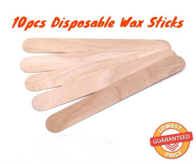 10 Pcs Wooden Spatulas Body Hair Wax Removal Sticks Waxing Disposable Sticks