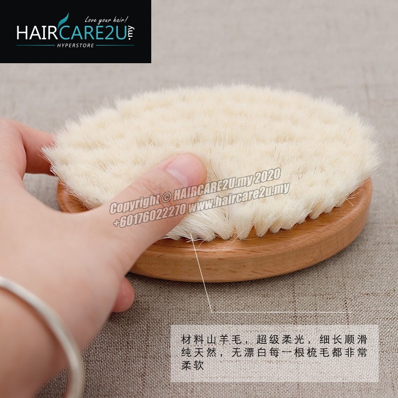 100% Original Wool Hair Wooden Oval Knuckle Neck Brush