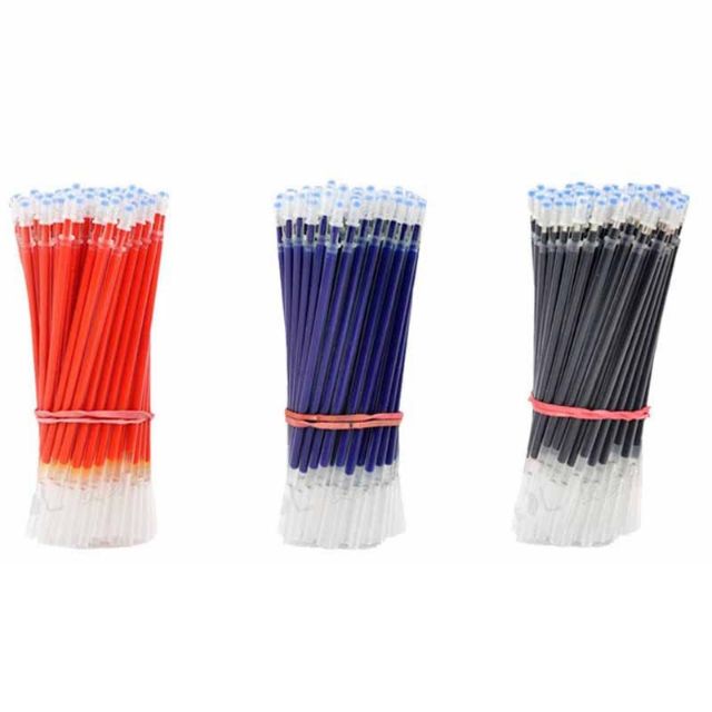 100Pcs 0.5mm Gel Pen Refills Black Blue Red Smooth Writing Office Stationery