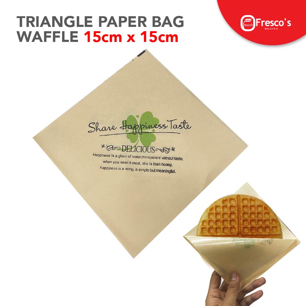 100pcs Triangle Bag Waffle Paper Bag 15cmx15cm