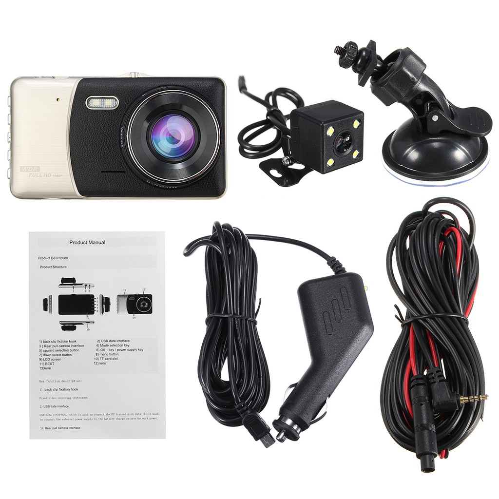 1080p HD Car Camera Dashboard DVR Video Recorder Dashcam Reverse Rear View