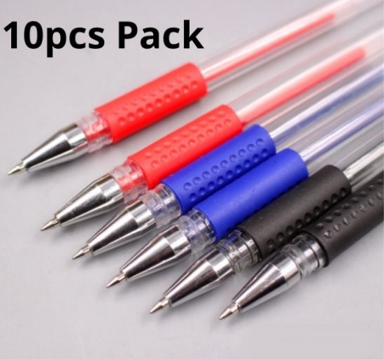 10pcs 0.5mm Ink Gel Pen High Quality Black Blue Red Office Stationery Refillab