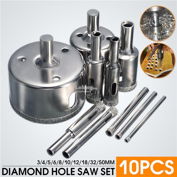 10pcs 3 50mm Diamond Drill Bit Set End 11 16 2019 8 15 Pm