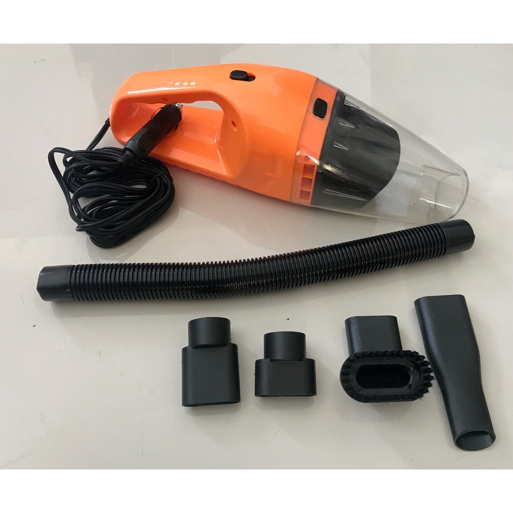 120W 12V Car Wet Dry Vacuum Cleaner With Hepa Filter  &amp; Accessories (Orang