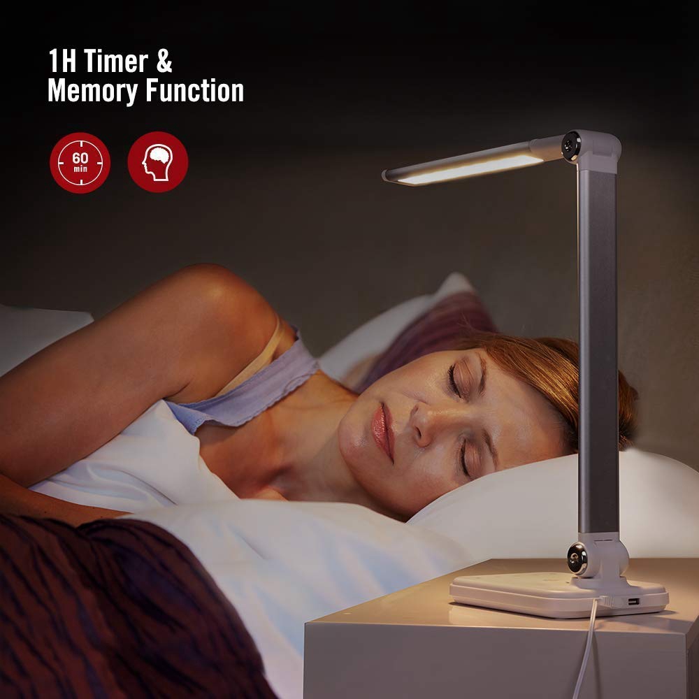 13W DL047 Dimmable Desk Lamp with Smartphone Wireless Charging Base TT Table L