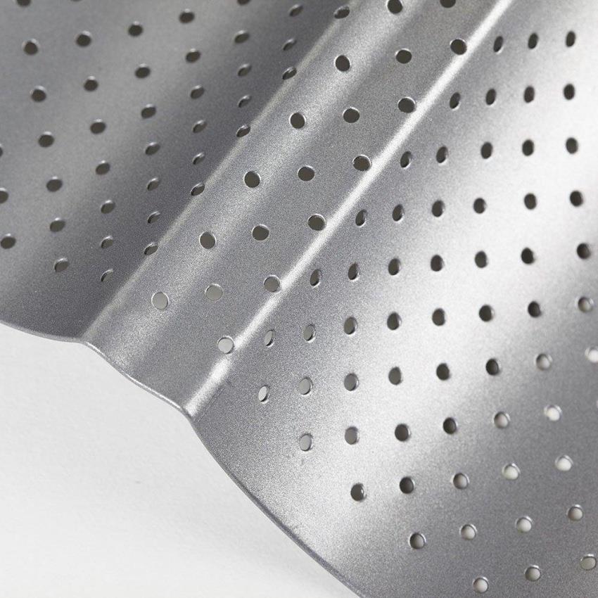 15" by 13" Non-stick Perforated Baguette Pan Bread Wave Loaf Bake Mold
