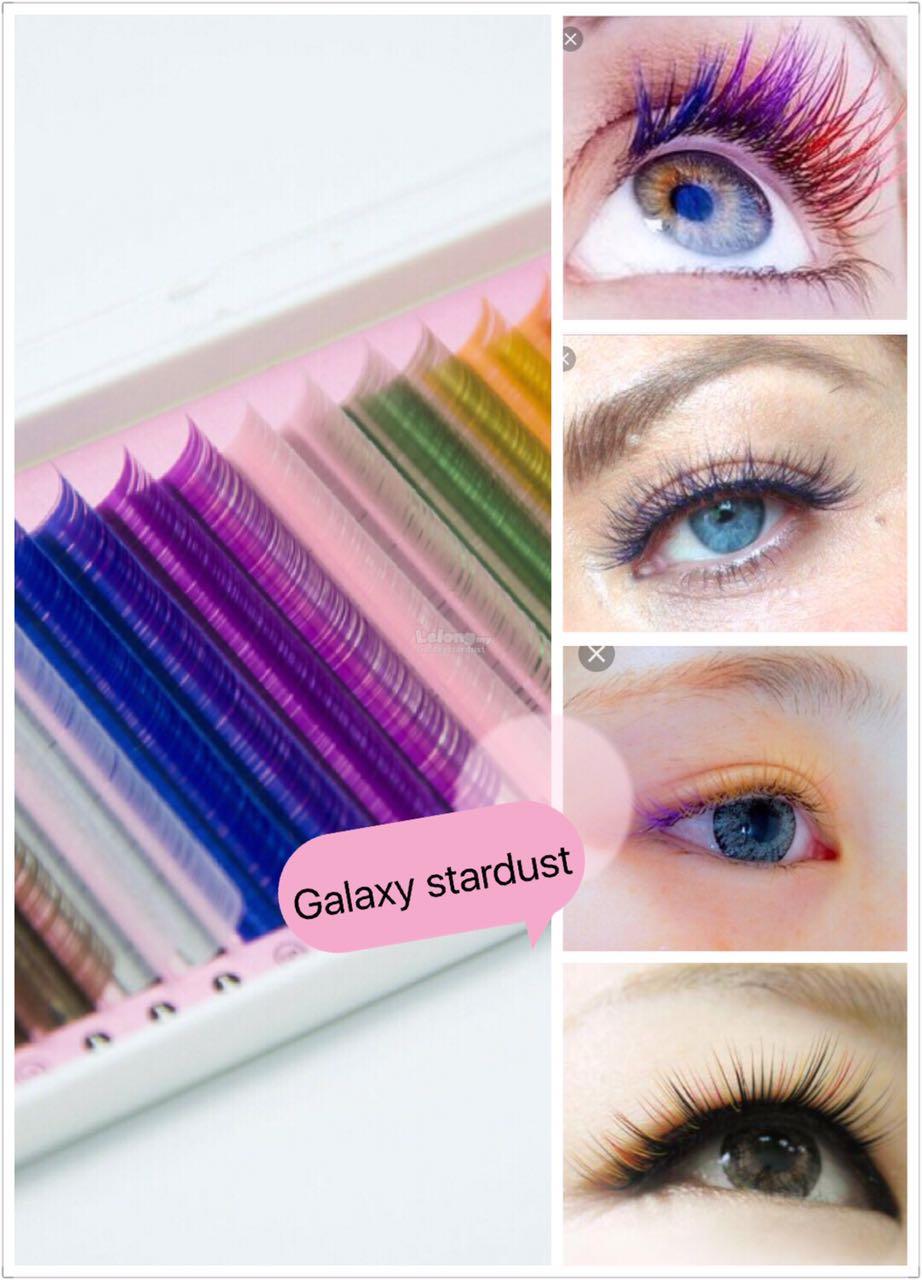 15 Rows Eyelash Extension,3D Colorful Ombre Mink Silk Hair Mix 5 Color