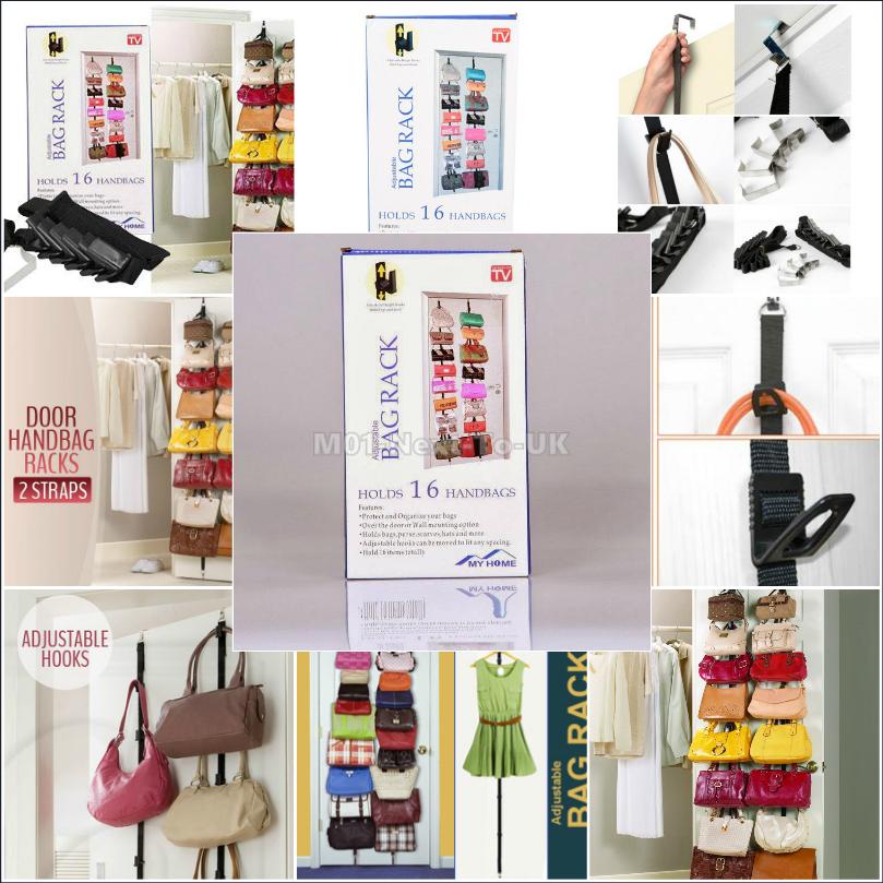 Storage Solutions Over Door Adjustable Straps Hanger Hat Bag