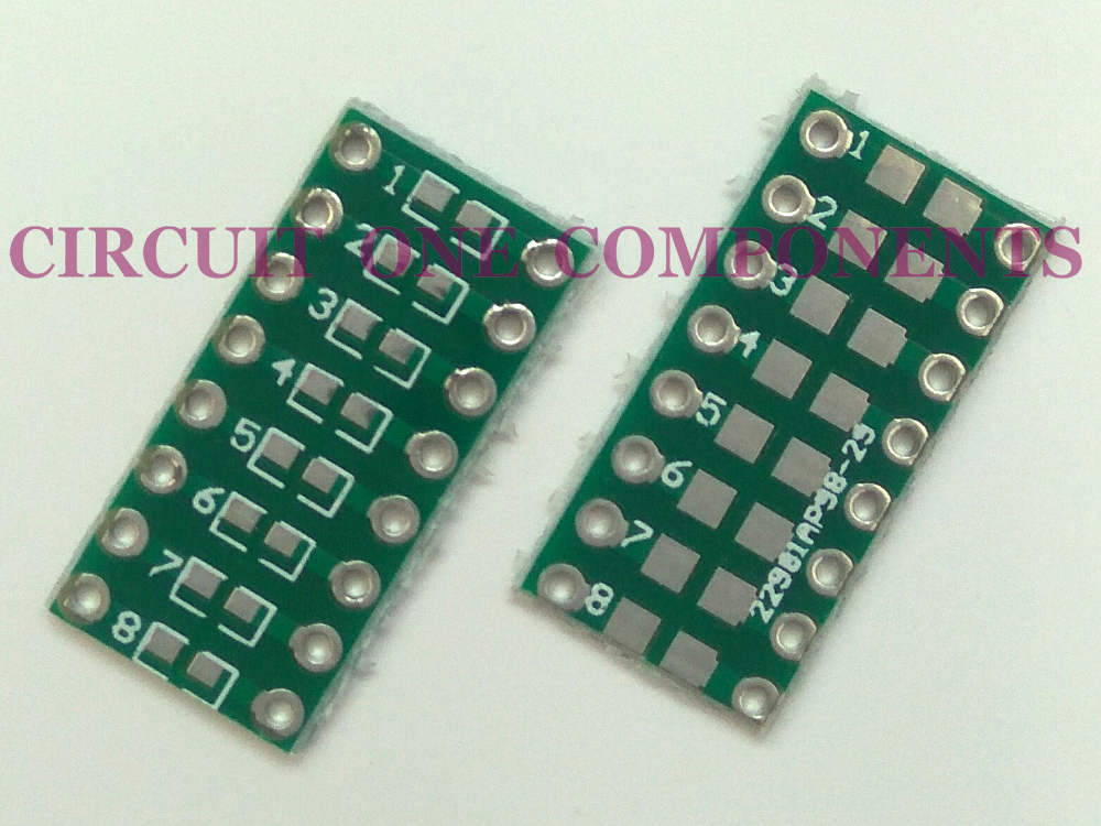 16 Pins 2.54mm Conversion Board SMD Diode-LED-Resistor Etc - Each