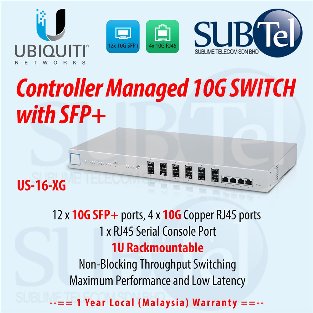 US-16-XG Ubiquiti US Switch 10G Smart 16 port SFP+ 10GBaseT Malaysia
