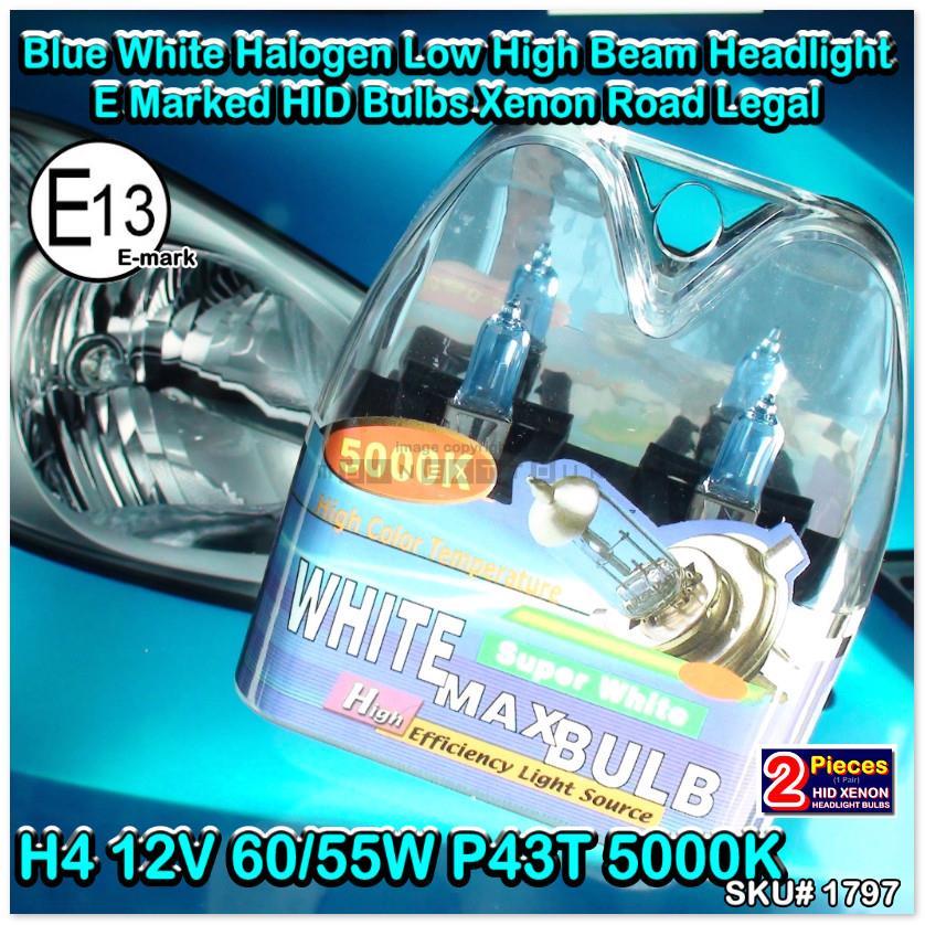 55w Clear Standard Halogen Xenon HID Low//Side Light Beam Bulbs Set