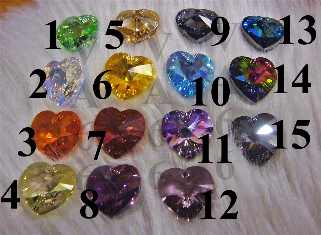 18mm Heart Swarovski Crystal Pendant 6202 AB 6228 Colours Loose Beads
