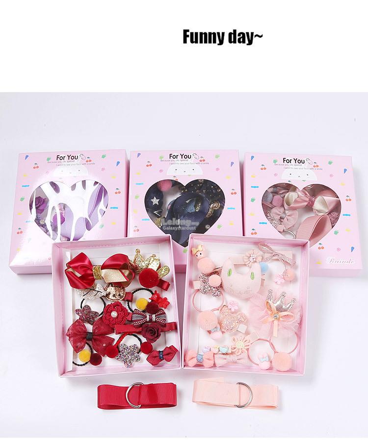 18pcs-Assorted-Princess Baby Hair Clip Pin Gift-Sweet-Floral Ribbon