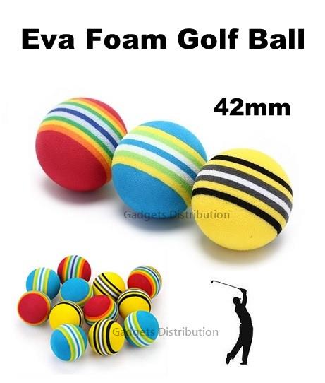 1pc 42mm Rainbow EVA Foam Sponge Ball Golf Practice Training 2803.1