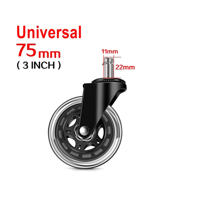 1PC Office Swivel Chair Roller Casters Replacement Wheels 3 inch