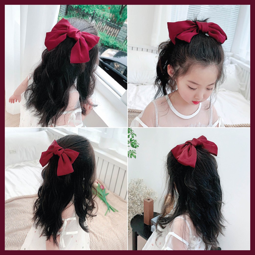 1PCS Korean Styles BIG Bow Knot Ribbon Hairclip Women Satin Barrette