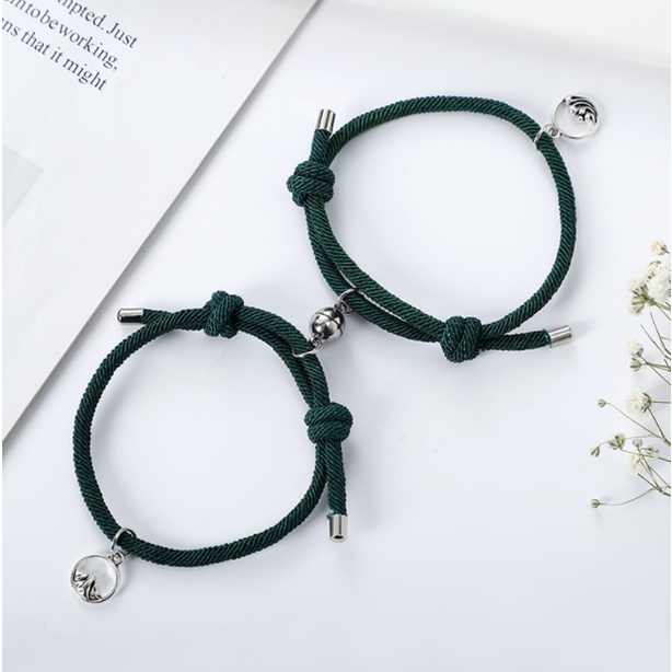 (1Set =2PCS) Magnetic Suction Couple Bracelets Adjustable Hand Rope