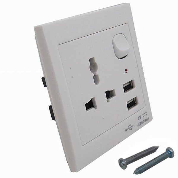 2.0A Dual USB Port Phone Charger Wall Socket Power Point