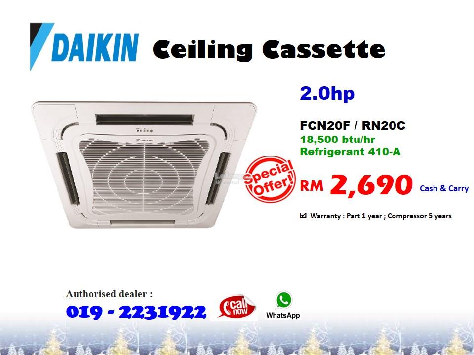 2 0hp Daikin Ceiling Cassette Air Conditioner Fcn20fv1 Rn20c
