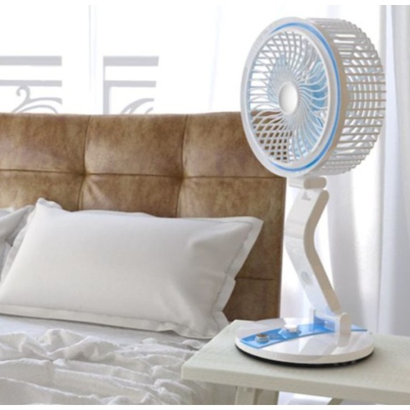 2 IN 1 Adjustable USB Fan With LED Lamp Rechargeable Travel Table Light
