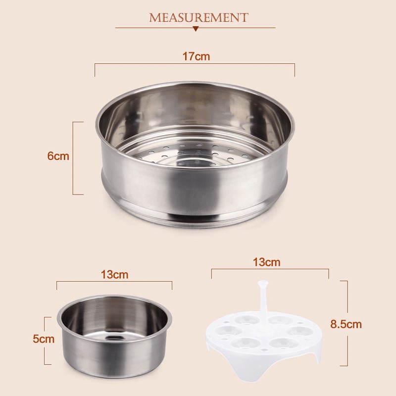 2.5L Multi Purpose 8 in 1 Stainless Steel Electric Cooker Pot Steamer Steamboa