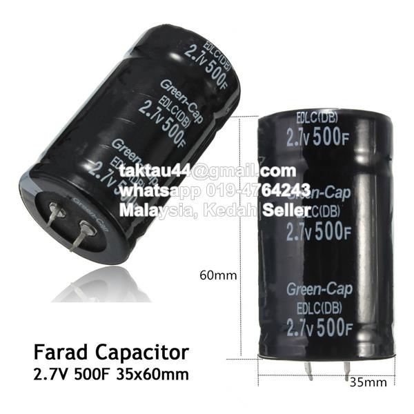 2.7V 500F Farad Capacitor 35*60MM Super Capacitor