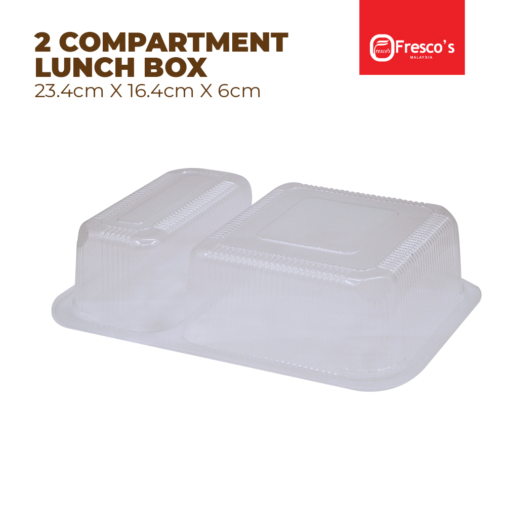 2 Compartment Lunch Box | Disposable Lunch Box | for Sealing
