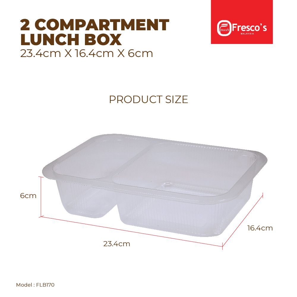 2 Compartment Lunch Box | Disposable Lunch Box | for Sealing