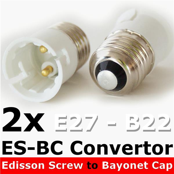 2 of ES - BC lighting Convert Lamp Holder Adapter B22 to E27 DIY