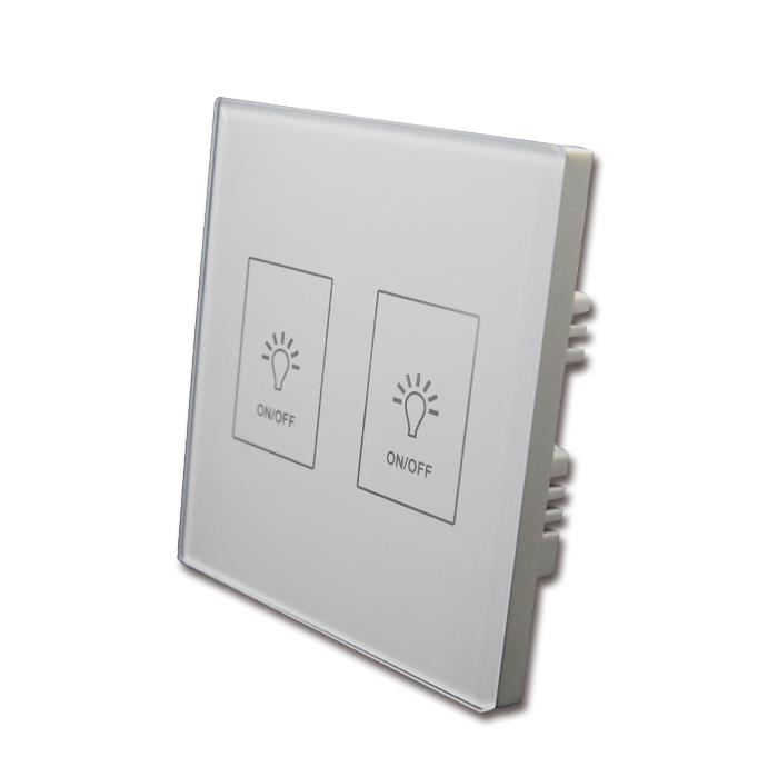 2 Gang 433Mhz Wall Light Remote Control Touch Screen Switch (UK)