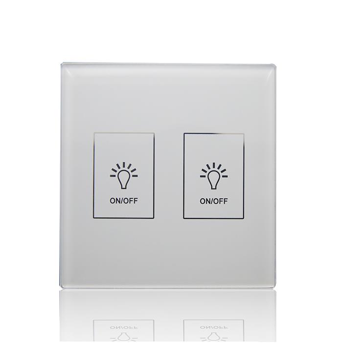 2 Gang 433Mhz Wall Light Remote Control Touch Screen Switch (UK)