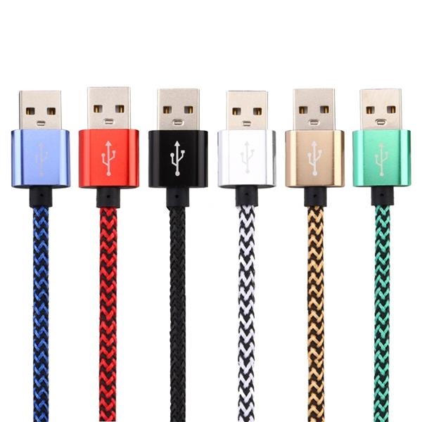 2 Meter USB Cables Nylon Braided Charger Apple Lightning OR Android