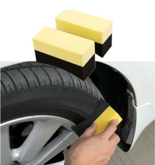 2 Pcs Auto Car Wheel Tyre Cleaning Dressing Waxing Polishing Brush Sponge Tool