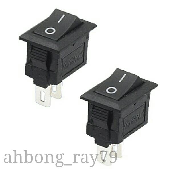 2 pcs power on off switch 2 pin snap in button rocker switch power of 2