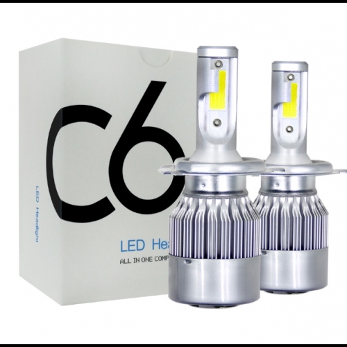 2 Pieces C6 LED Headlight H4 H7 H8 H11 HB3 HB4 9006 Car LED Bulb 7600LM 6000K