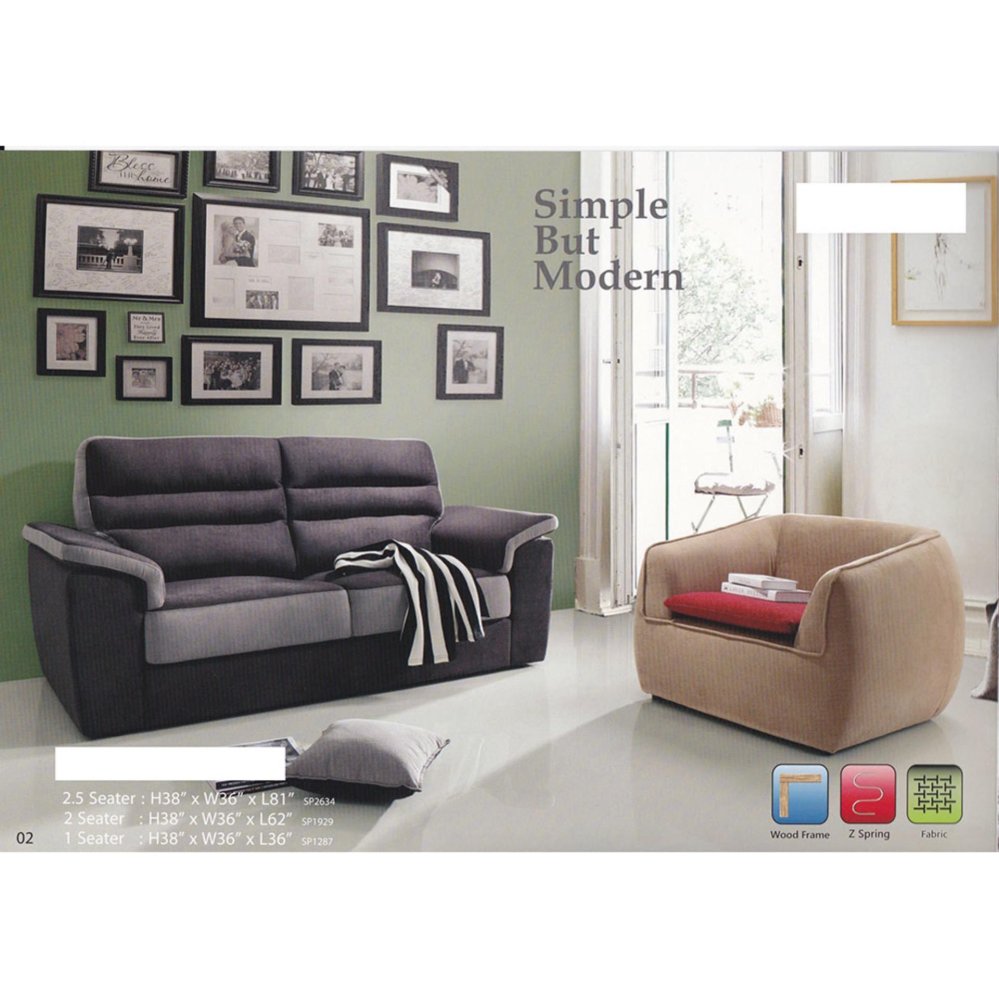 2 Half Seater Fully Water Resistant Fabric Sofa Lounge Chair Relax