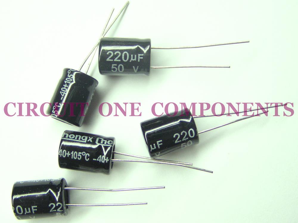 220uF 50v Electrolytic Capacitor - Each