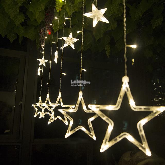 220V LED Star String Curtain Light for Festival Christmas Party Decor