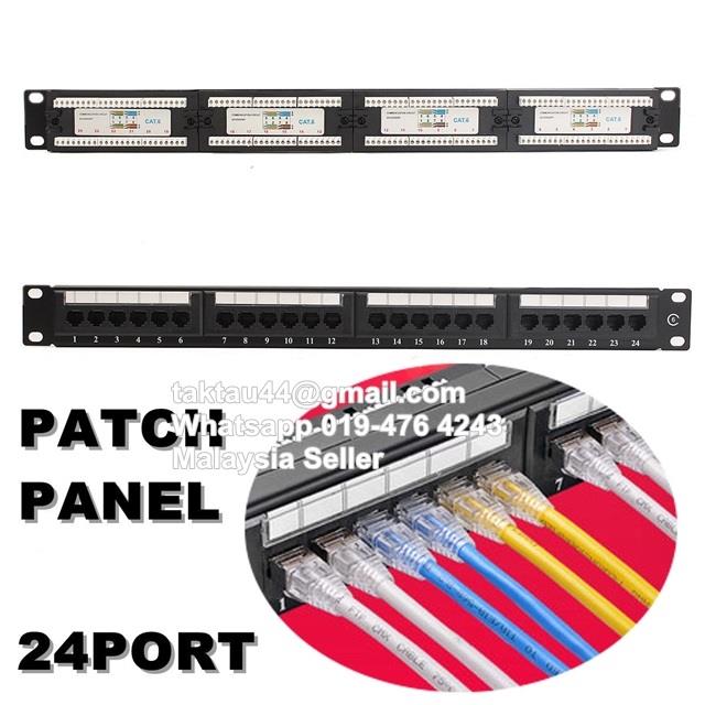 24 Port CAT5E RJ45 Network Ethernet Rack Mount 1U 1RU Patch Panel