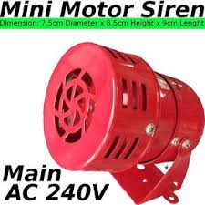 240V AC Mini Motor Siren LOUD Horn SOUND Security alarm system DIY