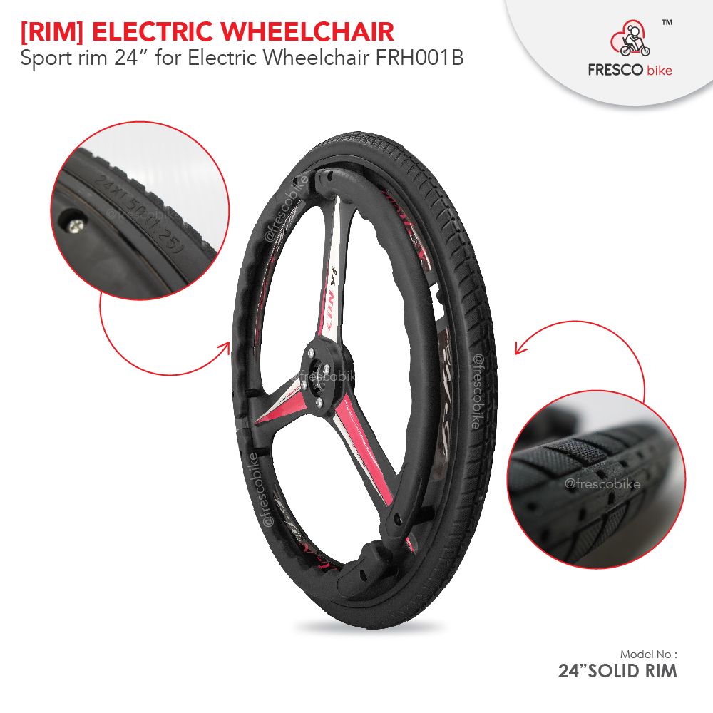24in Sport Rim Solid Tyre for Electric Wheelchair FRH001B