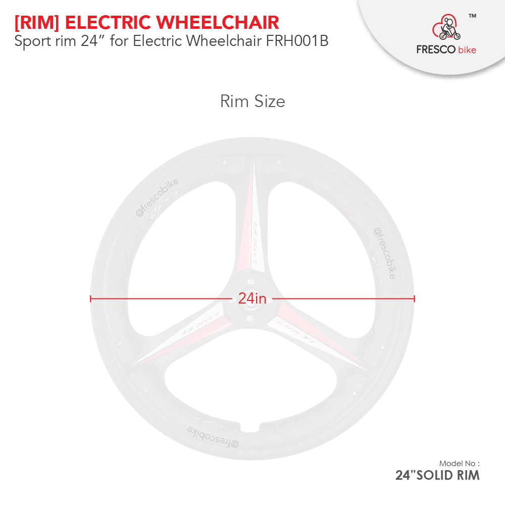 24in Sport Rim Solid Tyre for Electric Wheelchair FRH001B