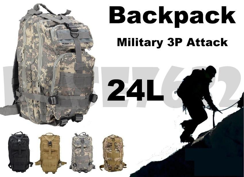 24L Army Military 3P Attack Tactical Backpack Back Pack Bag 1551.1
