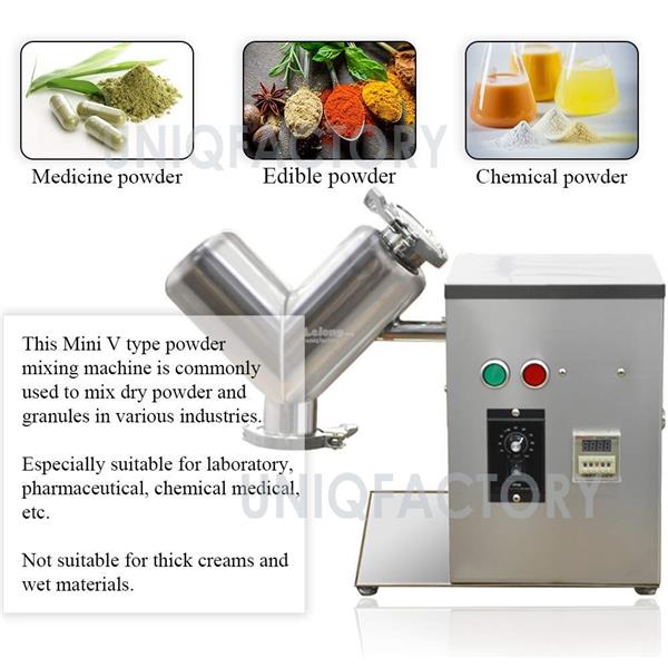 2L V Type Mini Powder Mixer Mixing Machine Blender Pharmaceutical Food