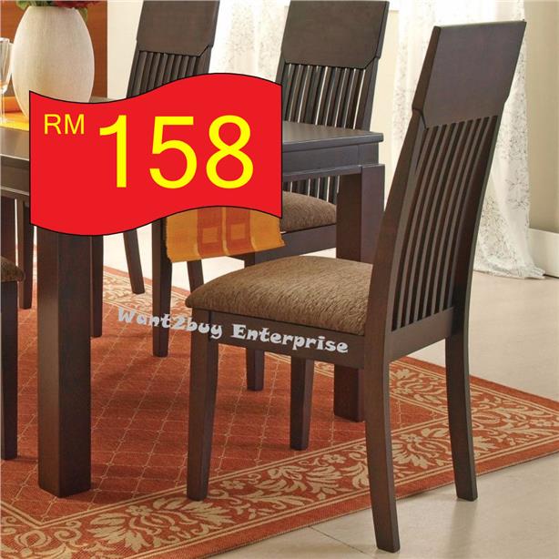 2pc Hormbean Solid Wood Cushion Seat Dining Chair Kerusi Makan